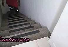 Latina milf amateur pays rent with pussy