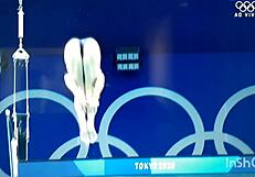 The sexy girls from ornamental jumps flaunt their perfect asses in a steamy display