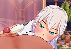 lusty palace hentai contrasts blowjobs with hardcore fucking