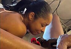 Ebony Facial with Monster Cock Cumshot