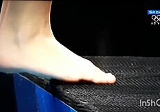 The sexy girls from ornamental jumps flaunt their perfect asses in a steamy display