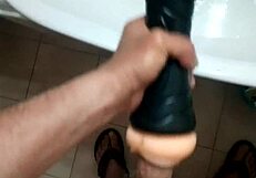 wanking my stiff rod 😏