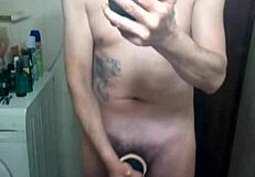 wanking my stiff rod 😏