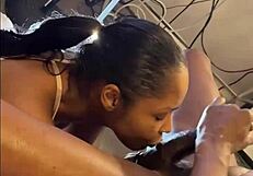 Ebony Facial with Monster Cock Cumshot