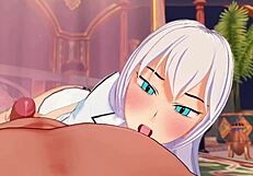 lusty palace hentai contrasts blowjobs with hardcore fucking