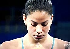 The sexy girls from ornamental jumps flaunt their perfect asses in a steamy display