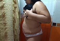 Ex-husband spies and masturbates before fucking latina bbw