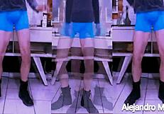 Mature Man Shows Package in Nylon Panties for Bisexual Daddy