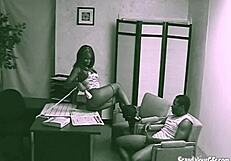 Black babe gets caught on office cctv during work