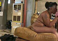 Chubby Ebony Gets Boldly Fucked by Black Stud