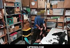 sexy brunette teen isabella nice pays security with sex in shop