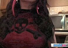 Crazy Emo Girlfriend Strips and Teases