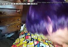 Hey, watch this slut sucking that big cock with passion! 😏💦