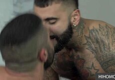Rikk york, sharok, and jesse zeppelin dominate in intense hardcore gay anal threesome.