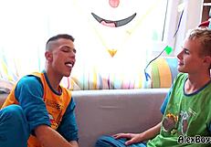 Two gay boys happy to suck and f**k one another