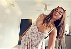 latina teen sucks her boyfriend's dick in homemade couple video