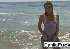 Hot Blonde Teen Dahlia Sky's Provocative Solo Masturbation Compilation