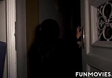 Brunette Girl Wakes Roommate with Intense Dick Ride