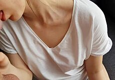 hey, was licking his cock when he came on my shirt pov