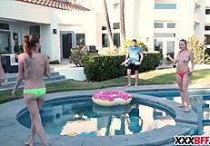 Drone perv punished by teens in garage