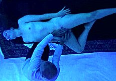 gigi breeze's relaxing blacklight massage session with teen vibes