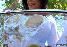 Milf Teases at Car Wash