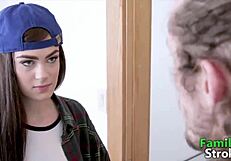 rocky teen 18+ gets punished by riding her stepbrother's dick in a slutty group fuck