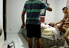 Watch this blonde milf fingering backstage with interracial cock and facial