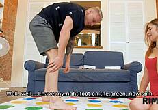 guy playing twister with ginger girlfriend in rim4k