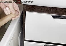 Supermdick33 hard masturbates hot dick in bathroom.