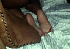 ebony amateur unleashes cum after anal pounding