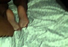 ebony amateur unleashes cum after anal pounding