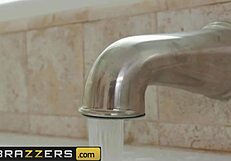 Sheridan Love sneaks with Robby Echo for hardcore poolside tit play