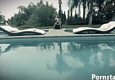 Jillian Janson masturbates by the pool!