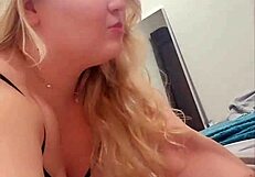 Lovely Chloe Conrad shows skills on sofa