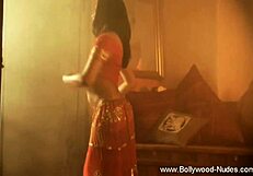 Loving lover from exotic lands dances sensually with natural tits