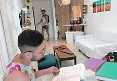 i get hot watching my stepbrother touch his cock, craving bareback