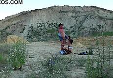 Wow, outdoor cowboy sex rocks with mature riding cowgirl style!