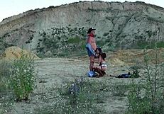Wow, outdoor cowboy sex rocks with mature riding cowgirl style!