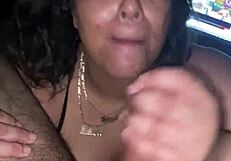 Is this mature latina from bumble teasing with her mouth on cock and ass?