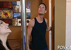 Adorable bitch loves sucking big knobs in pov