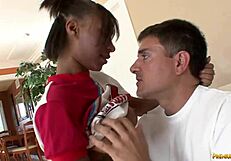 Sweet black cheerbabe Nevaeh Givens rubs cock and fucks pussy.