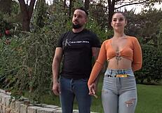 Hot Candy Fly and boyfriend debut in outdoor porn blowjob!