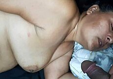 She sucks my cock deepthroat while her stepdaughter watches closely