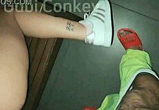 Transsexual Seduces Neighbor In Building Hallway For Public Sex And Cumshot - Srkmarote