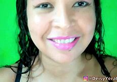 Submissive Latina Hotwife Masturbates Wet Pussy, Wants Cock, Spanks Oiled Big Ass