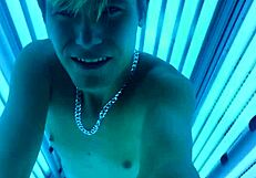 Hey Kevin, playing with a dildo in a public tanning bed, huh?