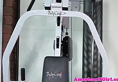 Busty Ebony Inked Transgender Girl in Crossdressing Outfit Stroking Her Large Cock with Tattoos Visible