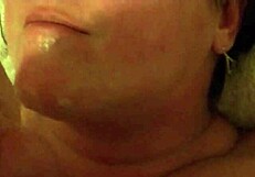 Intense facial cumshot for girlfriend's eager mouth.