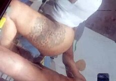 Huge Black Cock Teases Fat Ass with Tattoos